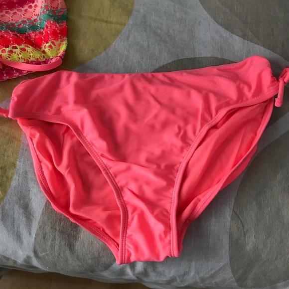 Cat & jack bright pink girls tankini Sz XL striped - Picture 4 of 7